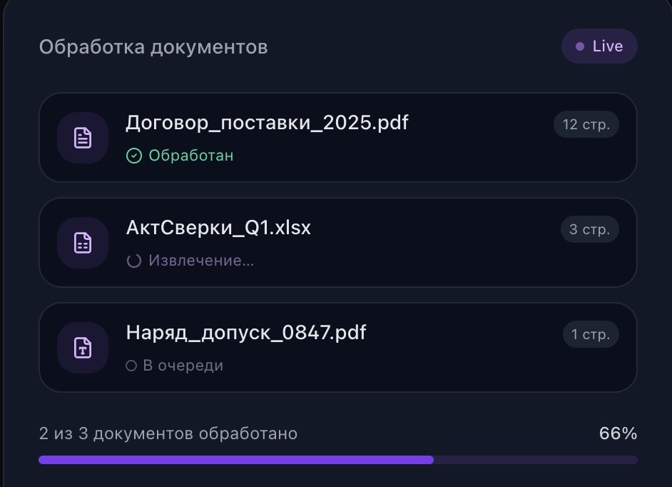 Внедрение AI-платформы для обработки документов